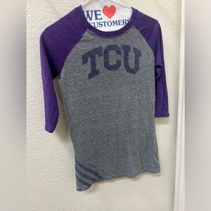 TCU Addidas cotton Henley ‎ Raglan Shirt